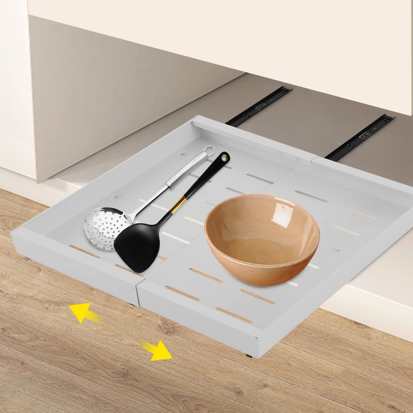 1/2Pcs Telescopic Drawer, Retractable Single Layer Sundries Storage Holder, Pull Out Storage Rack