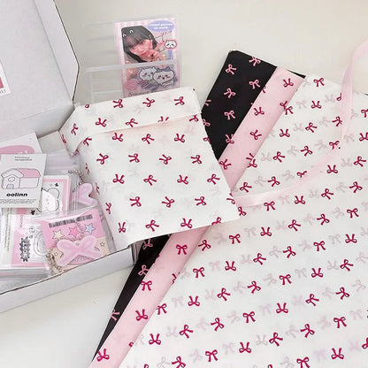 10Pcs Pink Bowknot Sydney Paper Hand-Kneaded Paper Cotton Paper Bouquet Flower Wrapping Paper Small Gift Packaging Paper