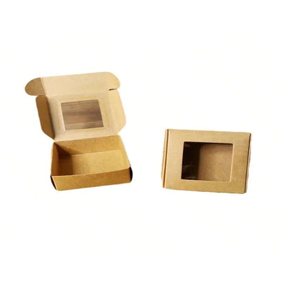 10pcs square white/kraft/black window packaging boxes, various sizes, wedding party gifts, handmade soap chocolate flat boxes