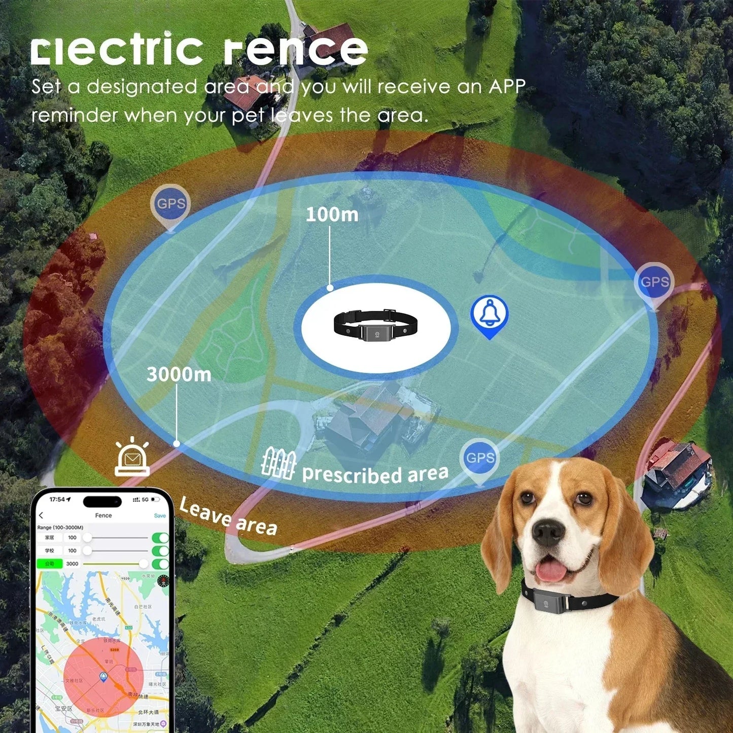 Localizador GPS 4G IP67 resistente al agua para perros y gatos, mini rastreador de mascotas en tiempo real antipérdida, collar inteligente con control por aplicación