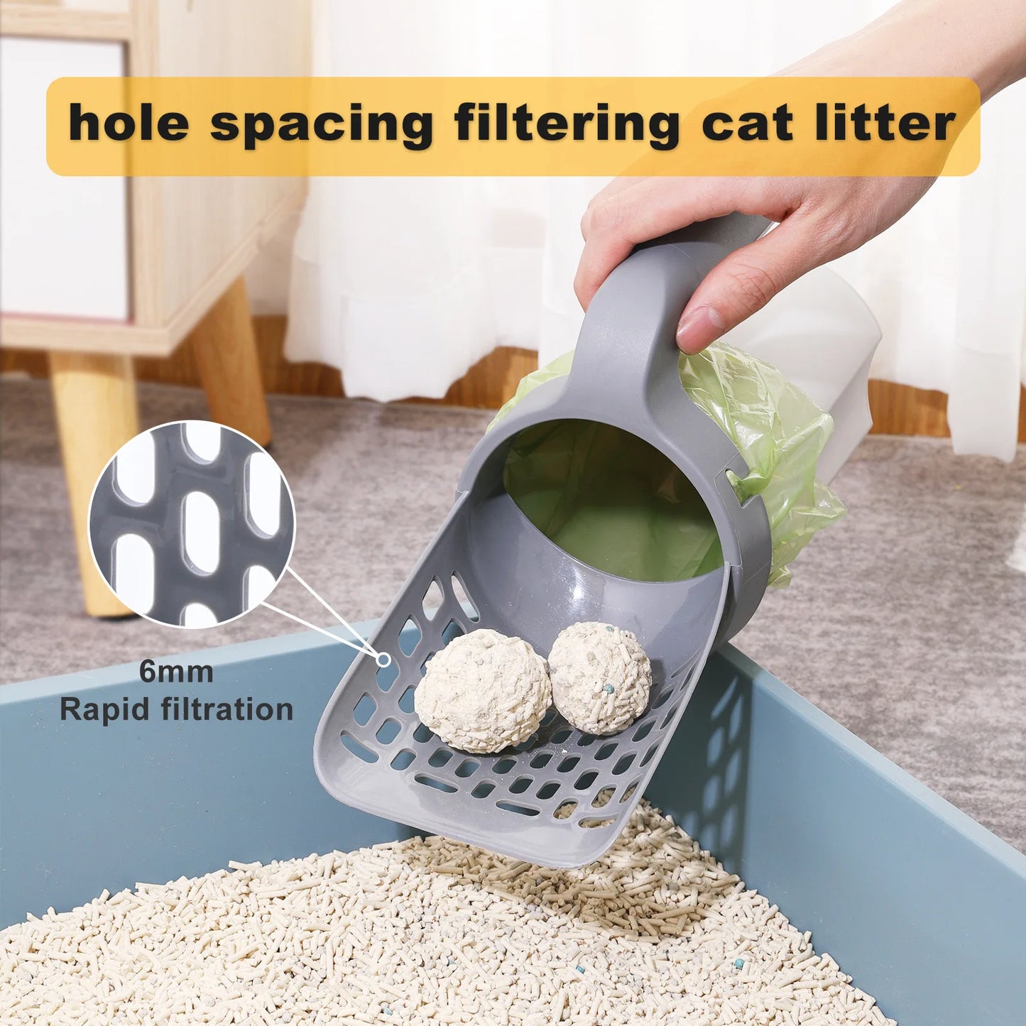 Cat Litter Shovel Scoop with Refill Bag For Pet Filter