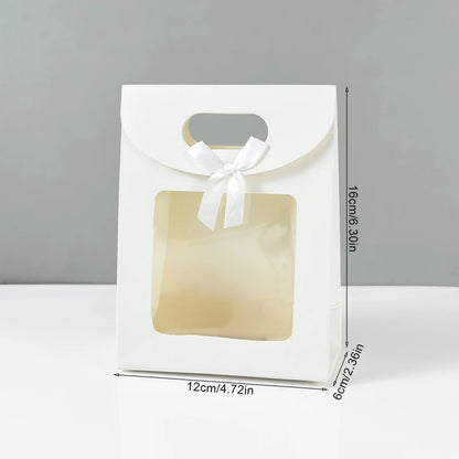 10/20pcs Black White Gift Box with Clear Window Wedding Favors Birthday Party Candy Snack Biscuit Packaging Bag Christmas Gift
