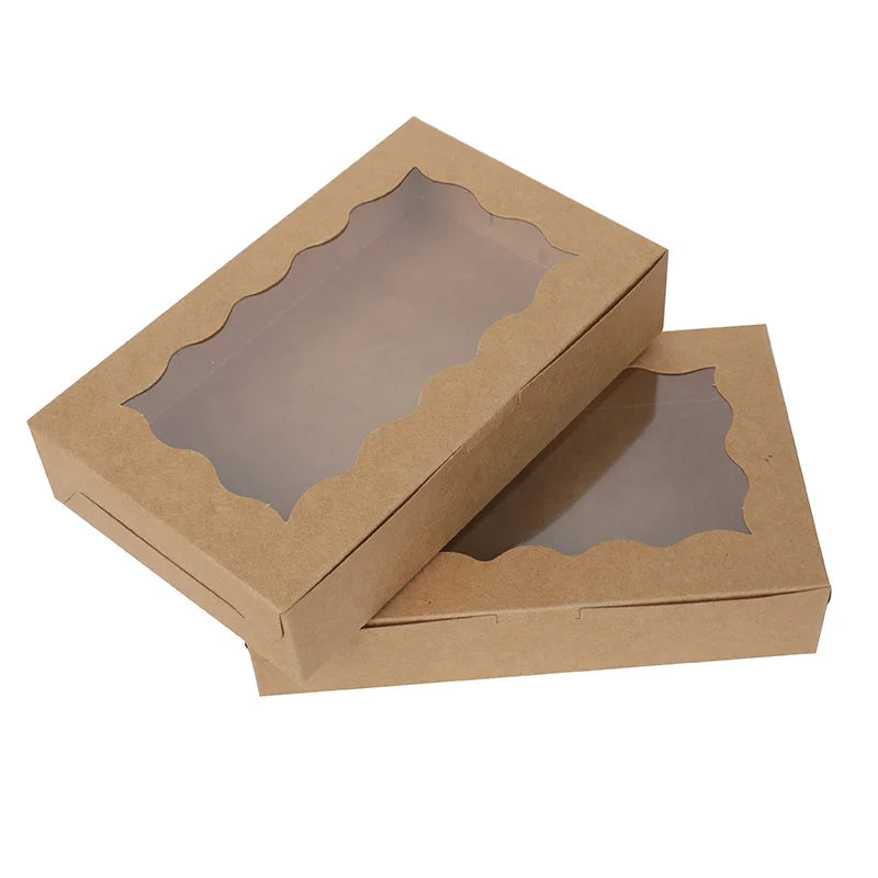5/10/20pcs Cake Bakery Box With Window Candy Cookie Dessert Donut Box for Wedding Birthday Party Supplies Christmas Gift Packing