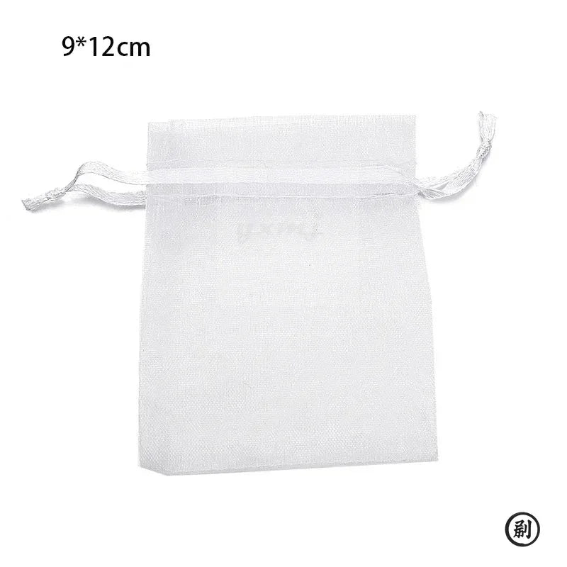 50PCS White Organza Bag Decorations 7 * 9cm or 9*12CM