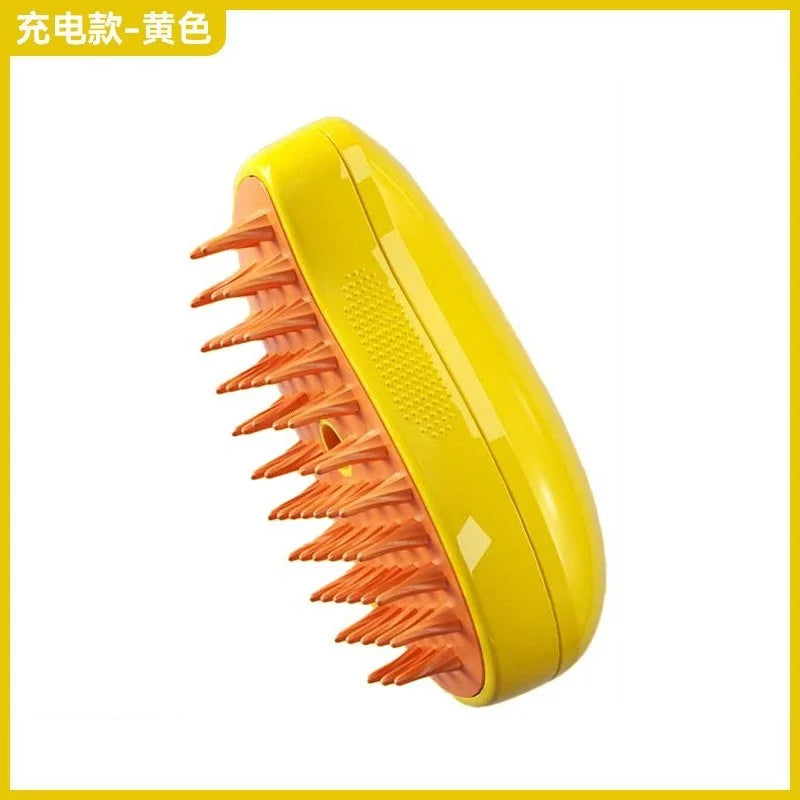 Electric steam brush for dogs and cats