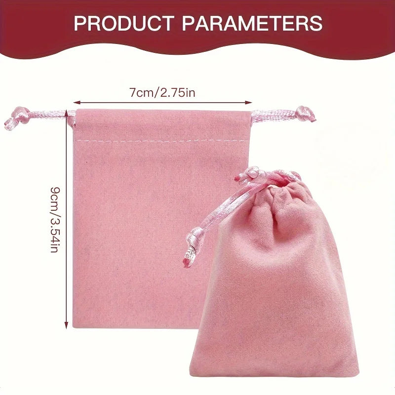 10pcs Velvet Jewelry Gift Bags with Drawstrings -Soft Storage Pouches for Wedding Favors,Birthday Presents,Anniversary Keepsakes