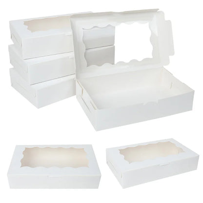 5/10/20pcs Cake Bakery Box With Window Candy Cookie Dessert Donut Box for Wedding Birthday Party Supplies Christmas Gift Packing