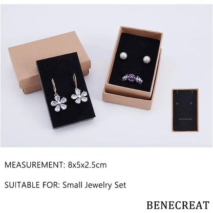 18 Pack 3.2x2x0.9 Inches Necklace Earring Ring Box Rectangle Kraft Cardboard Jewelry Gift Boxes