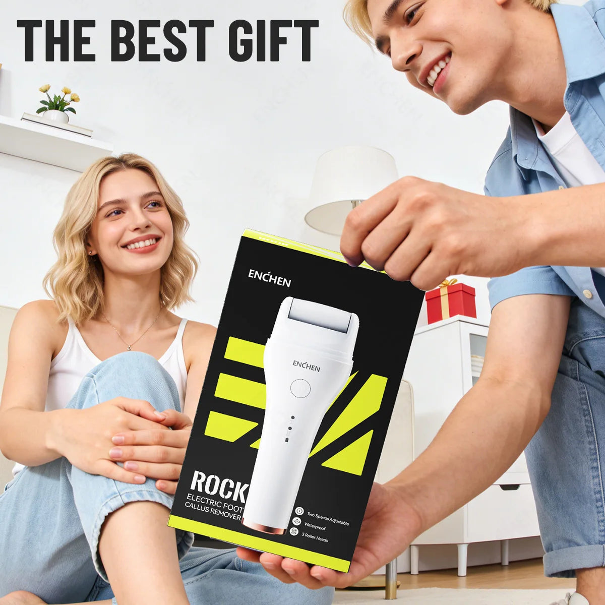 Enchen Electric Foot Callus Remover Rechargeable Ipx6 Waterproof 2 Speeds USB Charging 1 Sanding Head