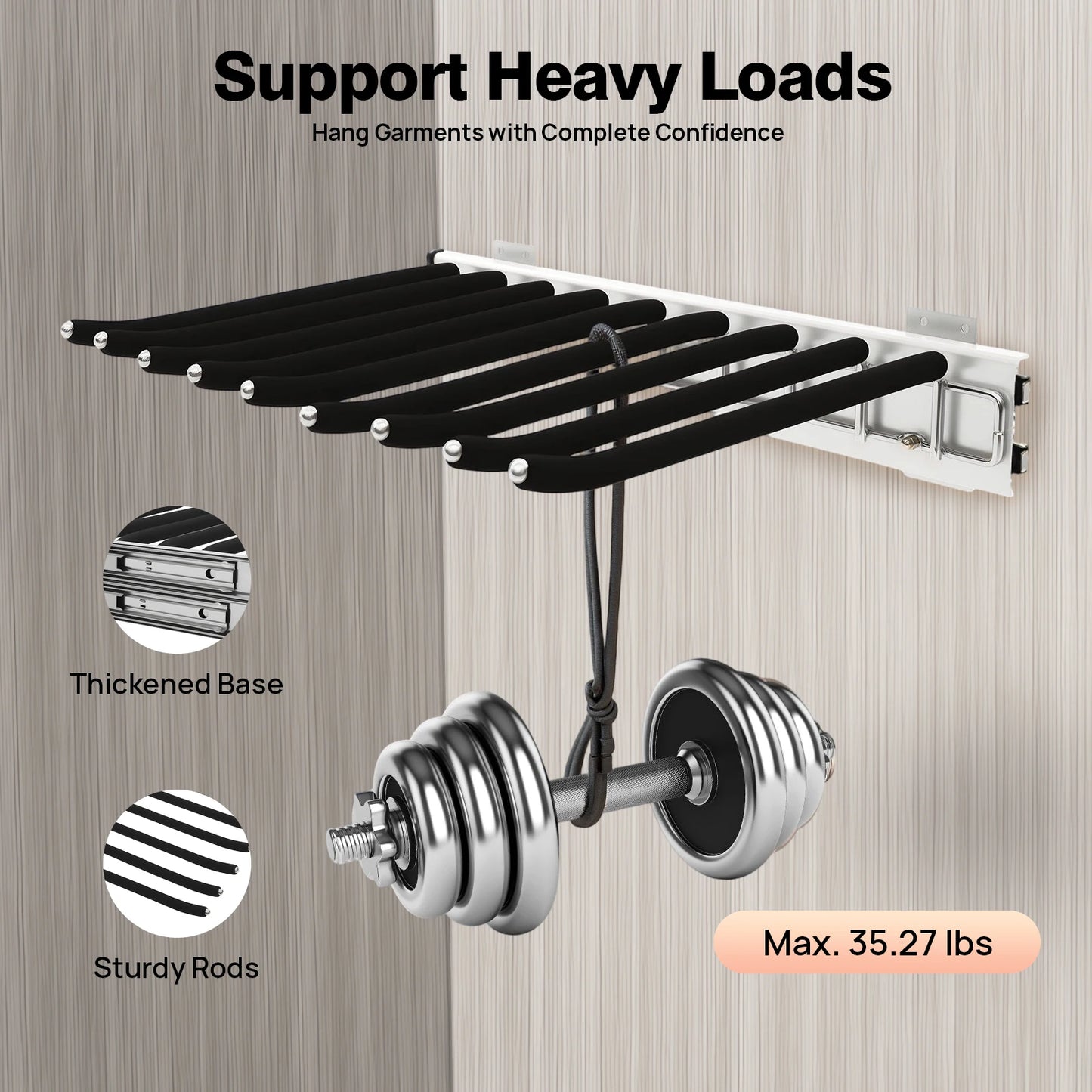 9 Arms Pull Out Trousers Rack Wardrobe Pants Organizer Retractable Closet Pants Hanger Right Left Side Mount