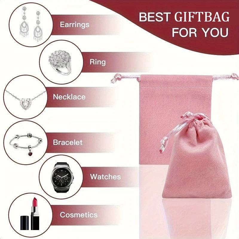 10pcs Velvet Jewelry Gift Bags with Drawstrings -Soft Storage Pouches for Wedding Favors,Birthday Presents,Anniversary Keepsakes