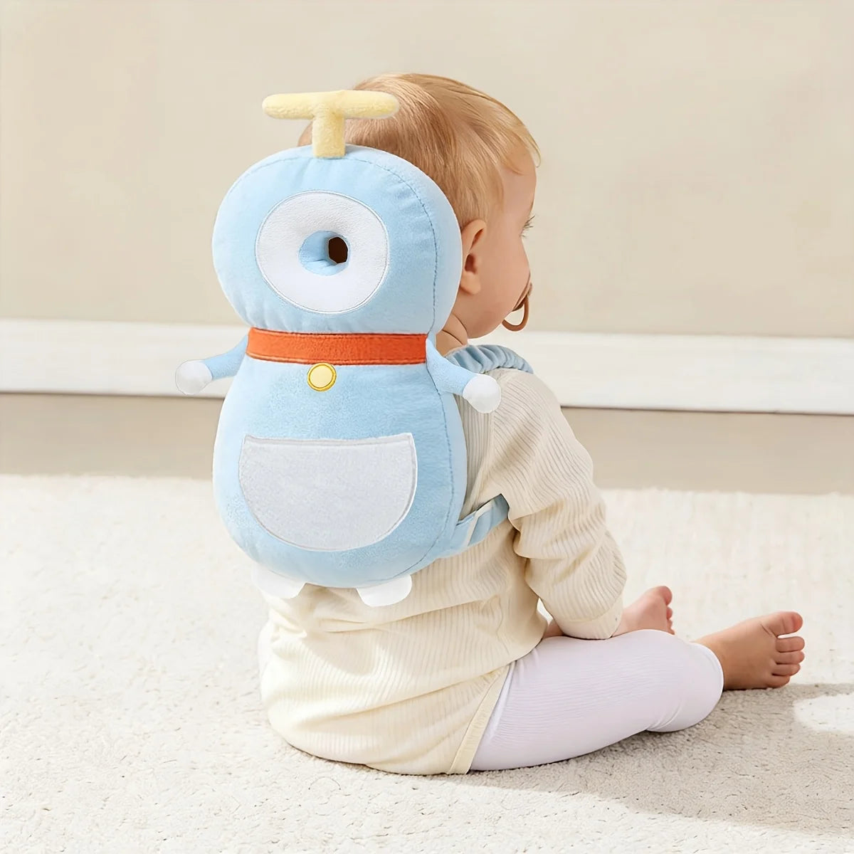 1Pc Baby Head Protection Pillow - Protective Backpack Anti-Fall Head Pillow Adjustable Baby Head Protection Pad Comfortable Cute Cartoon Design Suitable for Baby Walking and Crawling