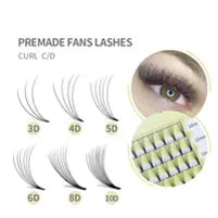 ANNAFRIS 4D 5D W Shape Eyelash Extension Handmade 12line/Tray Premade Volume Fans Clover W Lashes
