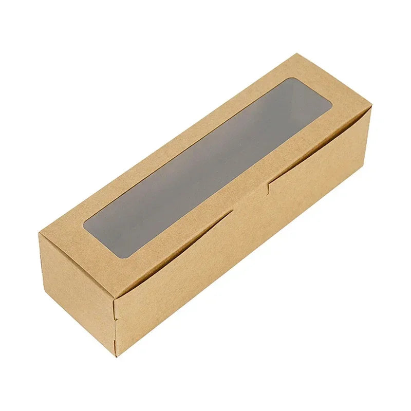with Clear Window Flip Lid White Cardboard, Macaron Kraft Paper Packaging Box Dessert Packaging Candy Flower Gift Box Party Supp