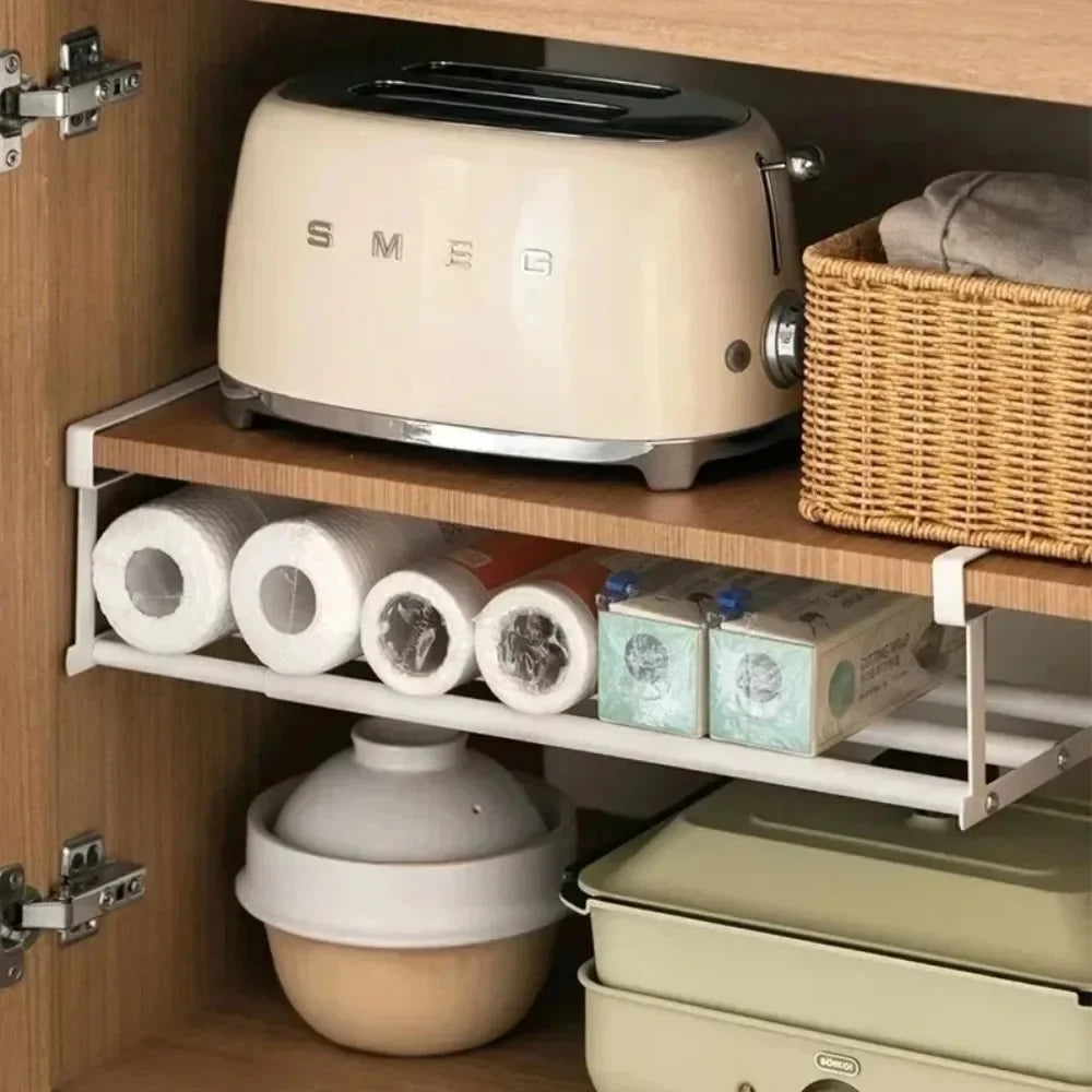 Adjustable Shoe Rack | Space-Saving Layered Organizer For Home Shoe Cabinets | Under-Shelf Shoe white
