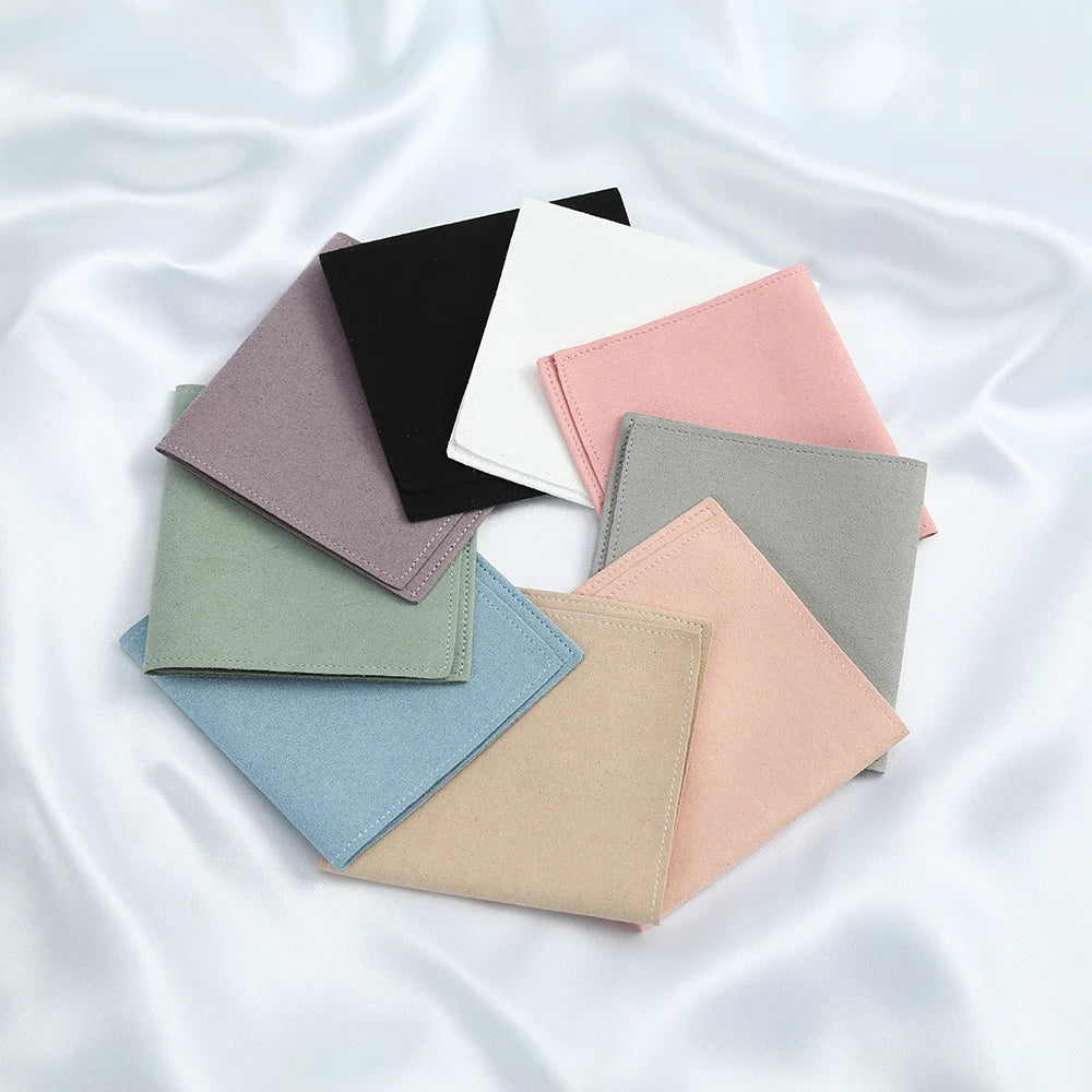 10pcs Velvet Jewelry Packaging Pouches Chic Wedding Favor Bags Cream microfiber Cosmetic Bags Product Package Wedding Gift Bag