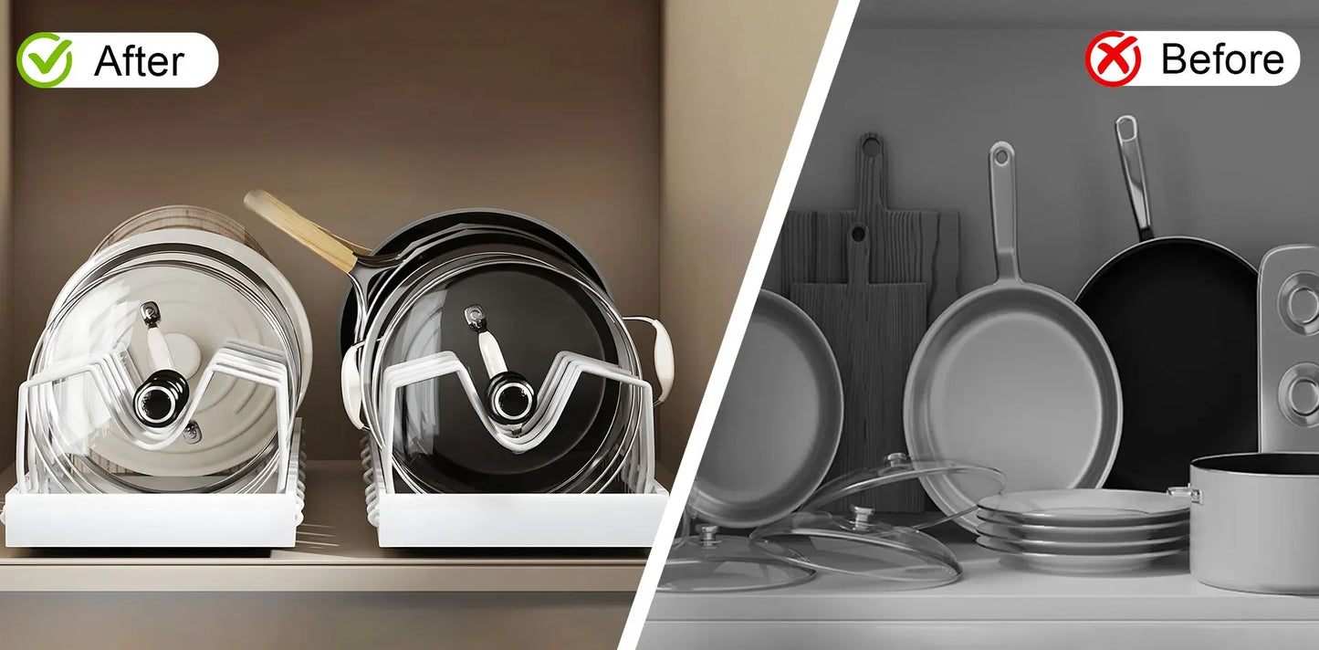 1Pc Kitchen Multifunctional Organizer Pull Out for Pots/Pans Sliding Lid Holder Spice Rack & Dish Drying Racks Drawer Organizer