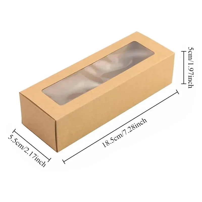 with Clear Window Flip Lid White Cardboard, Macaron Kraft Paper Packaging Box Dessert Packaging Candy Flower Gift Box Party Supp