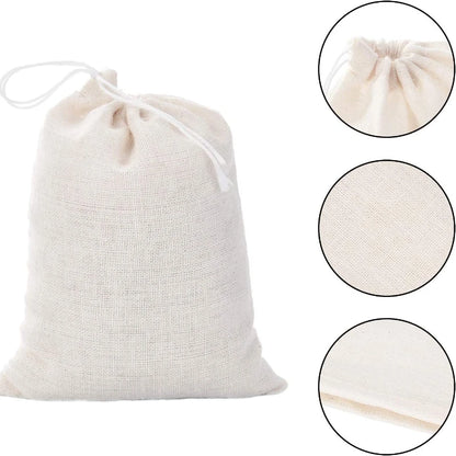 50pcs Pure Cotton Gauze Cloth Bag Single Suction Filter Bag Marinade Seasoning Dreg-separating Drawstring, Cotton Cloth Tea Bag