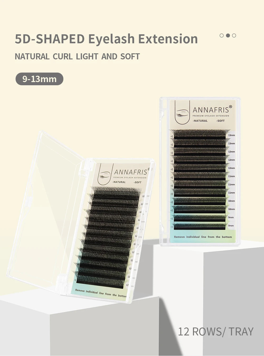 ANNAFRIS 4D 5D W Shape Eyelash Extension Handmade 12line/Tray Premade Volume Fans Clover W Lashes