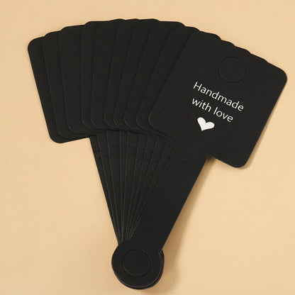 50pcs 4x10cm Self Adhesive Kraft Paper Card Bracelet Necklace Jewelry Hanging Holder for Small Business Retail Display Packaging
