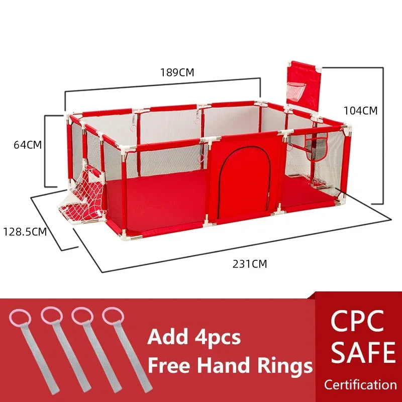 IMBABY Parque de juegos para bebés, parque infantil interior para bebés, parque infantil grande para niños, valla protectora de seguridad, parque de juegos impermeable