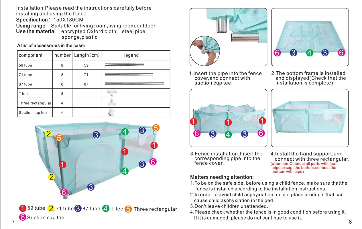 IMBABY Parque de juegos para bebés, parque infantil interior para bebés, parque infantil grande para niños, valla protectora de seguridad, parque de juegos impermeable