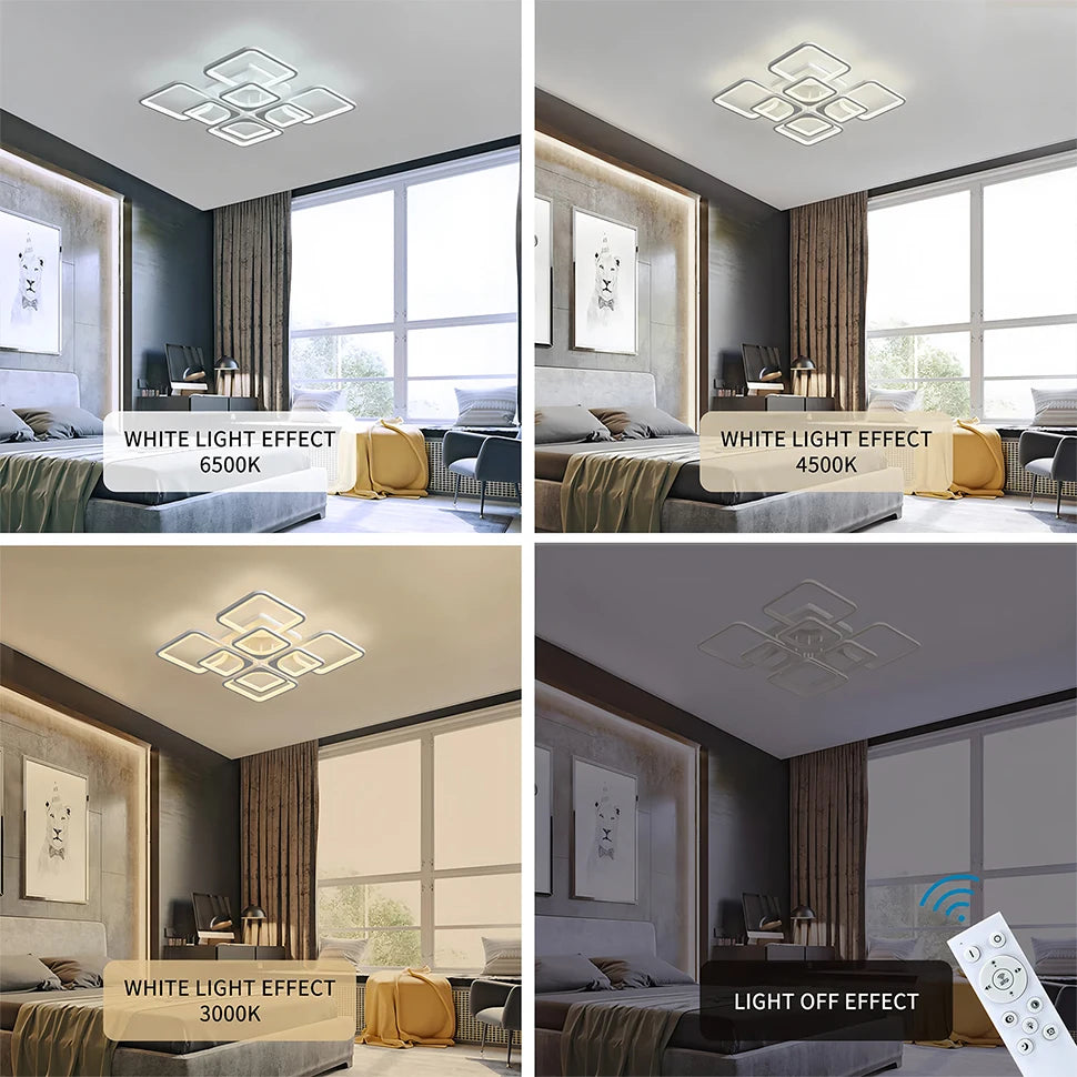 Lámpara de techo LED moderna para salón y dormitorio con mando a distancia, plafón sencillo, accesorios nórdicos para el hogar