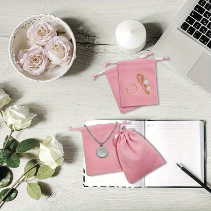 10pcs Velvet Jewelry Gift Bags with Drawstrings -Soft Storage Pouches for Wedding Favors,Birthday Presents,Anniversary Keepsakes