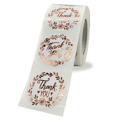 50-500pcs Luxury Bronzing Labels Thank You for Your Order Stickers Baking Seal Labels for Shop Business Package Gift Sticker