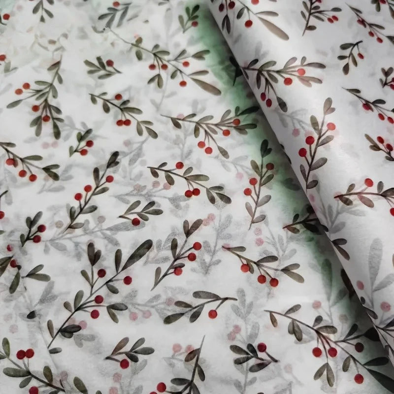 30pcs/10pcs Holly, Berry Thin Paper, Wax-Coated Gift Wrapping, Party Favor Packaging for Christmas, Thanksgiving, Birthdays