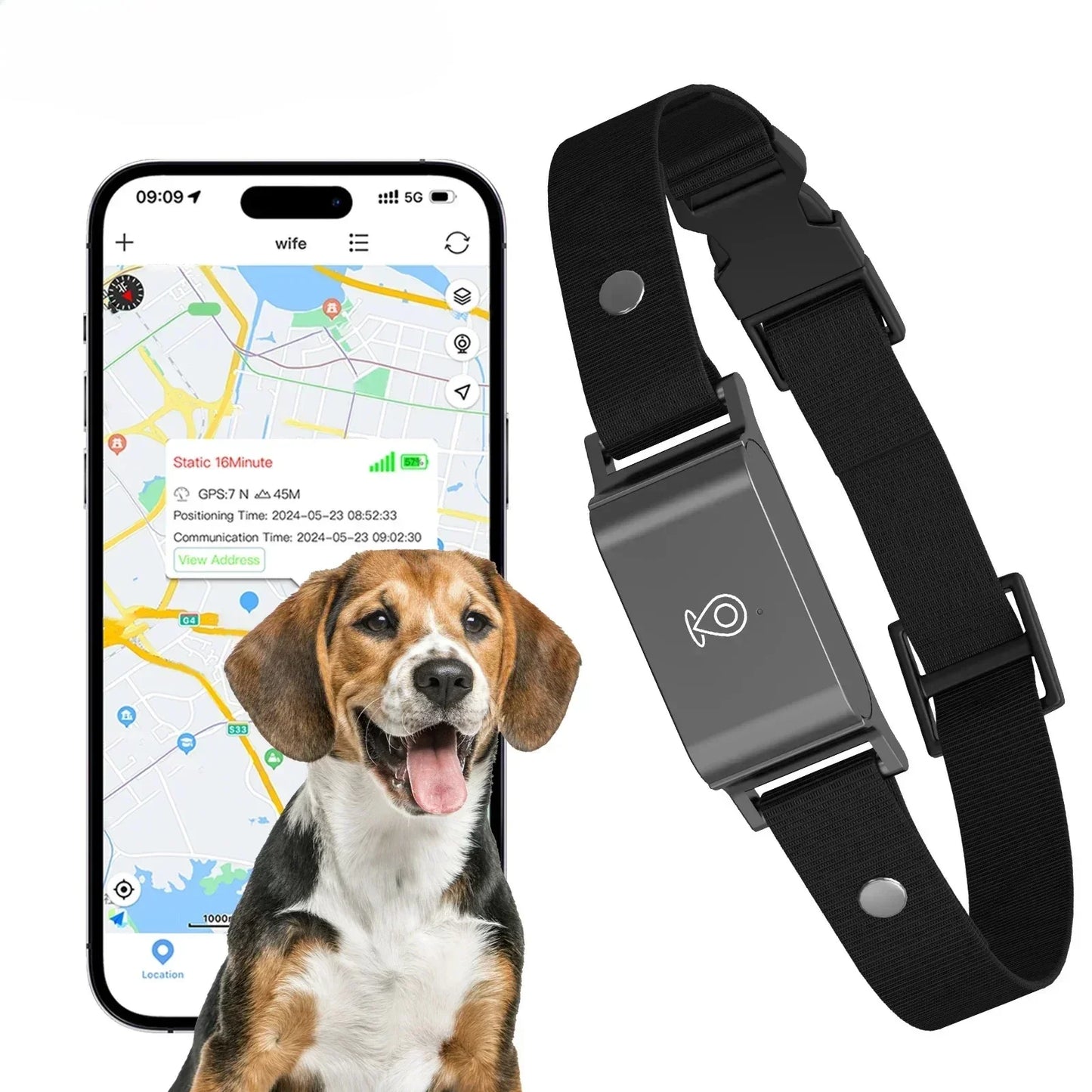 Localizador GPS 4G IP67 resistente al agua para perros y gatos, mini rastreador de mascotas en tiempo real antipérdida, collar inteligente con control por aplicación