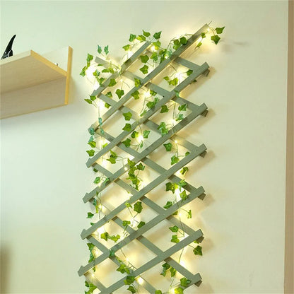 Guirnalda de Luces con Hojas Verdes – Decoración LED a Pilas, Impermeable (2M/5M/10M)
