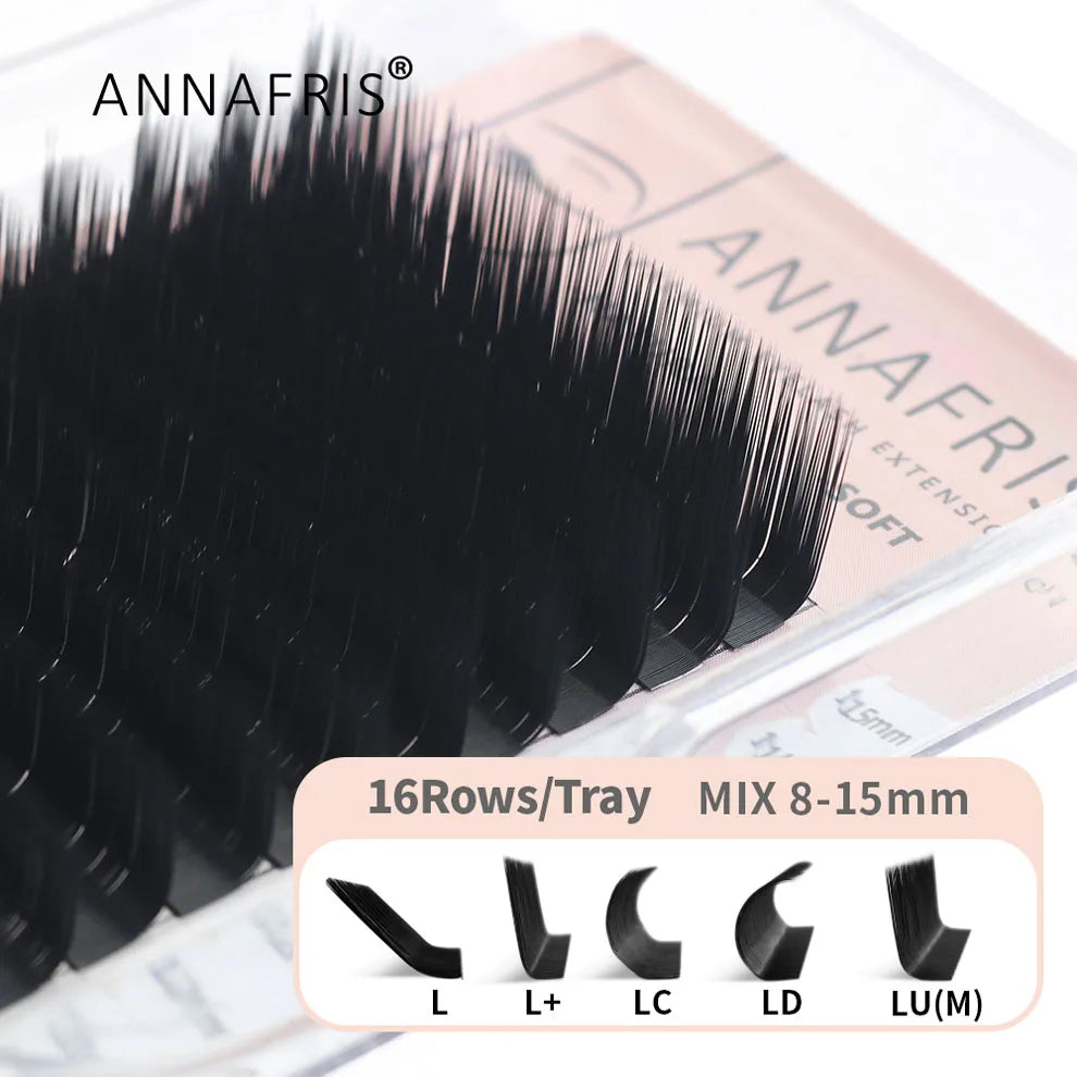 ANNAFRIS 4D 5D W Shape Eyelash Extension Handmade 12line/Tray Premade Volume Fans Clover W Lashes