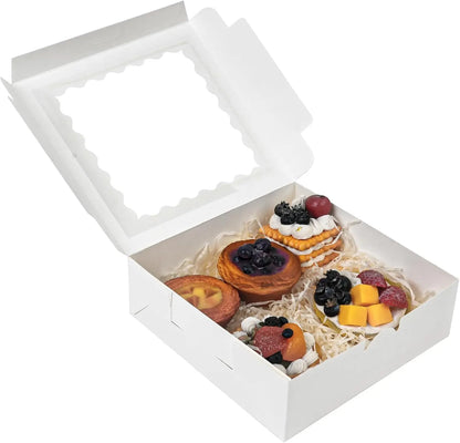 Multi pcs Cookie Boxes with Window White Treat Boxes Pie Boxes Pastry Boxes for Donuts, Chocolate Strawberries Birthday Party