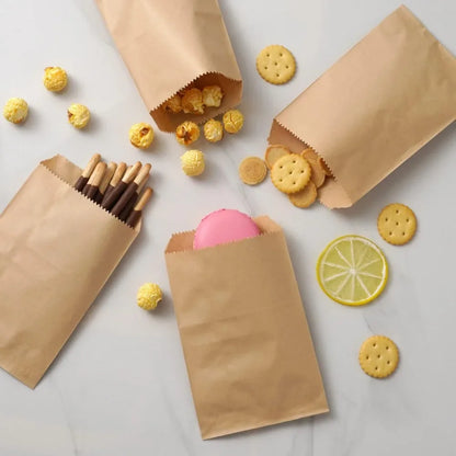 10x15cm,8x15cm,13x18cm, 4X6 Inch 50 pcs  Kraft Paper Flat Favor Bag Small Paper Bags for Packaging Party Christmas