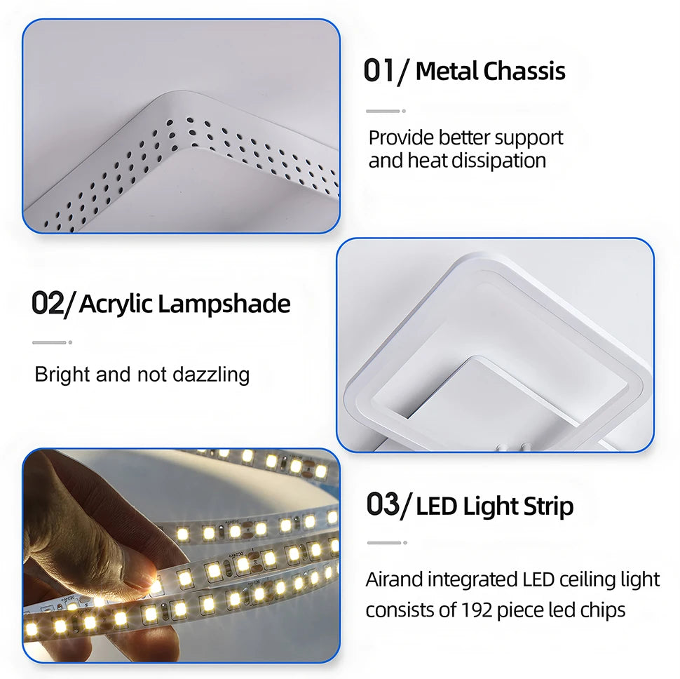 Lámpara de techo LED moderna para salón y dormitorio con mando a distancia, plafón sencillo, accesorios nórdicos para el hogar