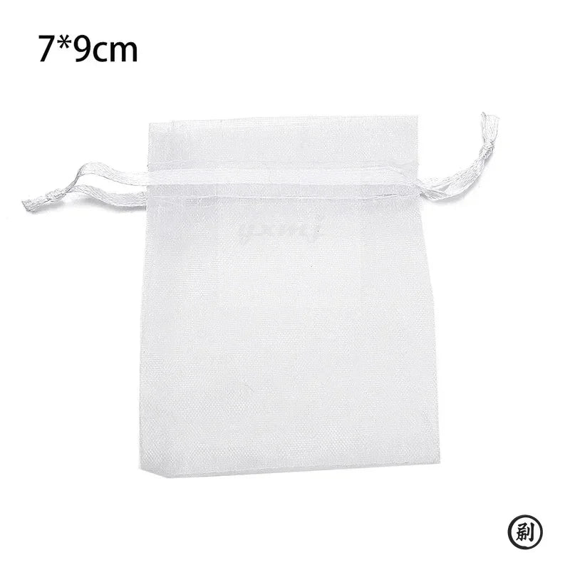 50PCS White Organza Bag Decorations 7 * 9cm or 9*12CM