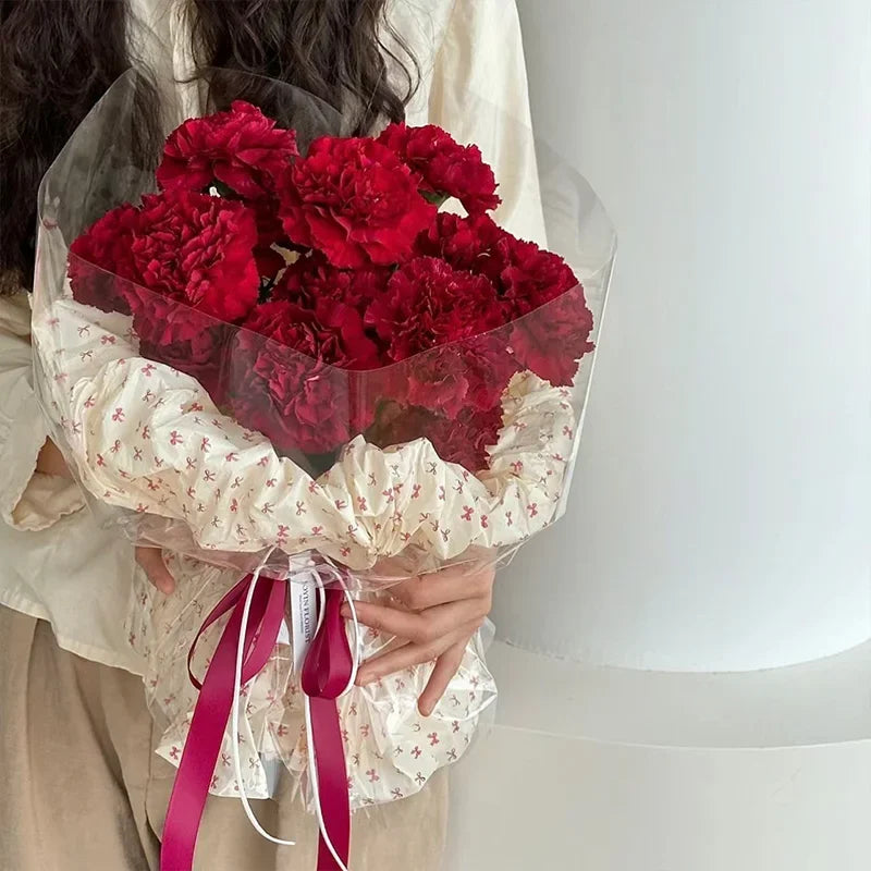 10Pcs Pink Bowknot Sydney Paper Hand-Kneaded Paper Cotton Paper Bouquet Flower Wrapping Paper Small Gift Packaging Paper