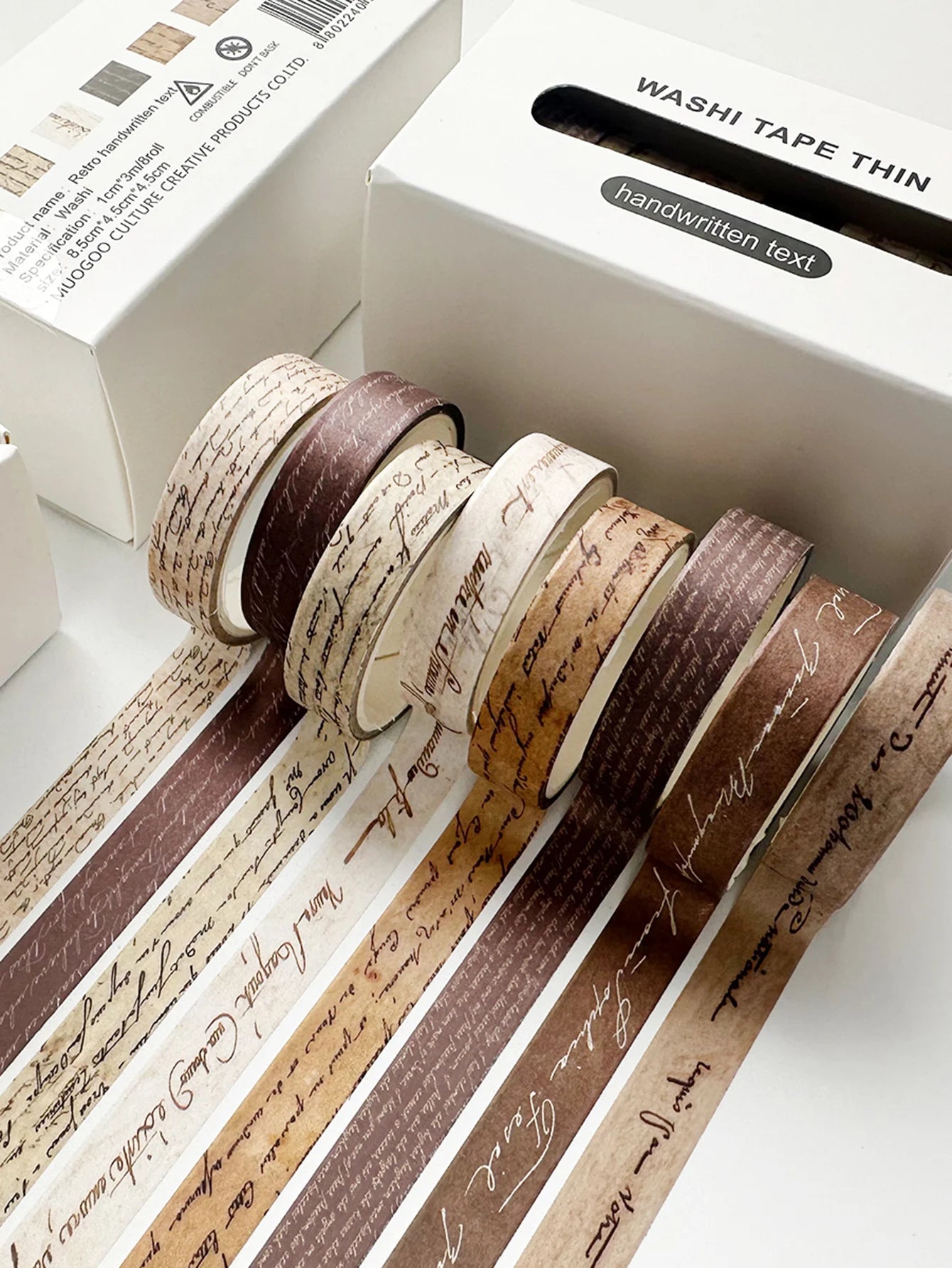 8 rolls/box retro-themed washi tape, various flowers, plaid patterns, handmade DIY scrapbook decoration materials