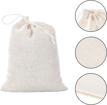 50pcs Pure Cotton Gauze Cloth Bag Single Suction Filter Bag Marinade Seasoning Dreg-separating Drawstring, Cotton Cloth Tea Bag