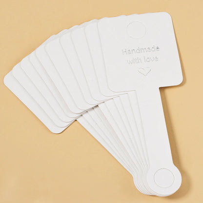 50pcs 4x10cm Self Adhesive Kraft Paper Card Bracelet Necklace Jewelry Hanging Holder for Small Business Retail Display Packaging