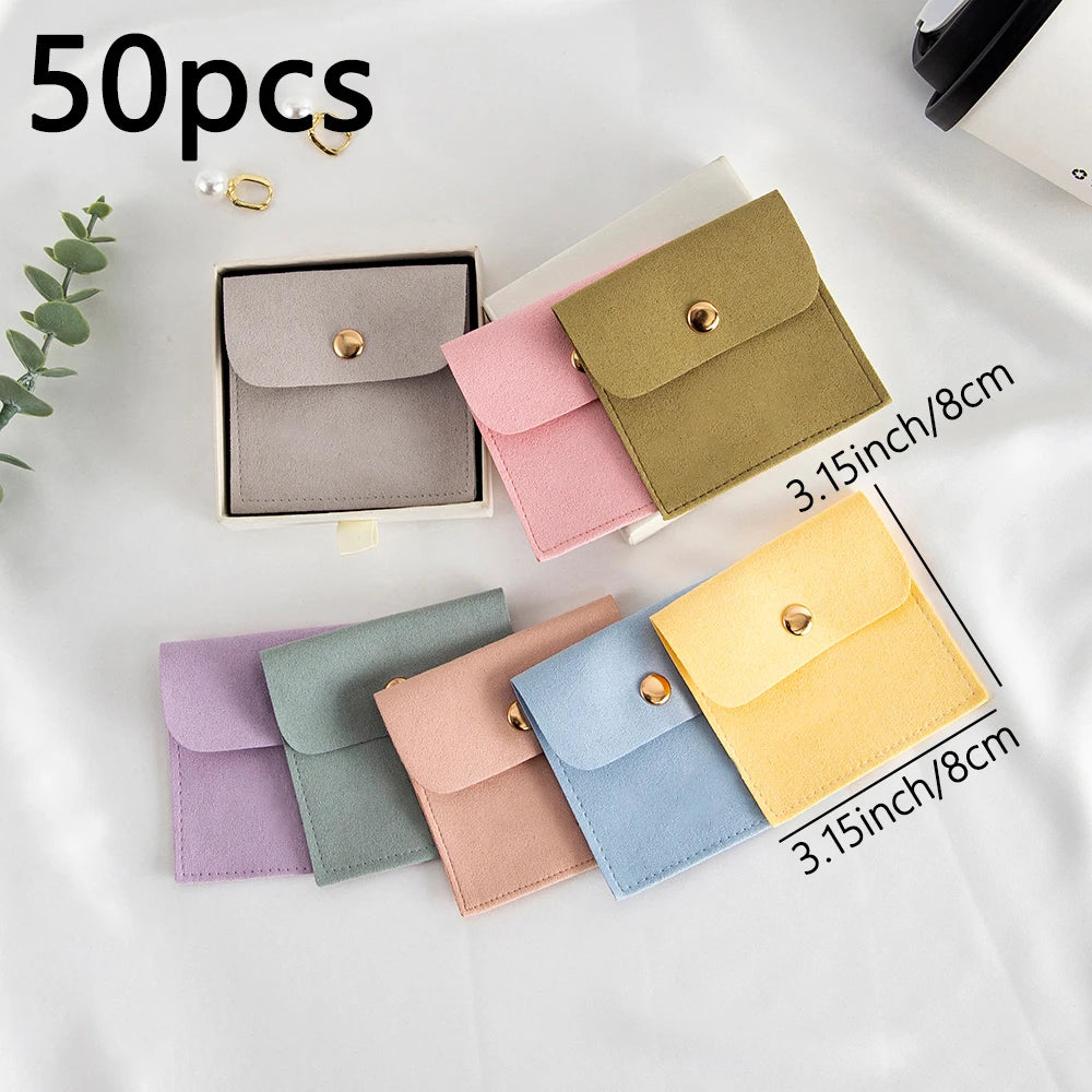 50/10/1pcs Microfiber Velvet Bag Jewelry Presents Bags for Earrings Necklace Christmas Wedding Gift Package Candy Favor Bag