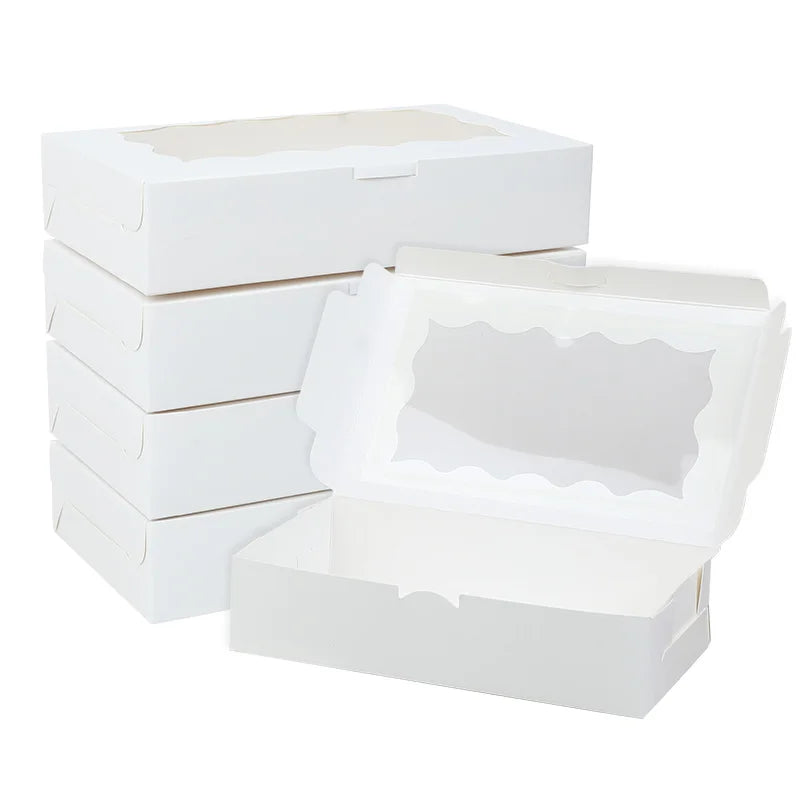 5/10/20pcs Cake Bakery Box With Window Candy Cookie Dessert Donut Box for Wedding Birthday Party Supplies Christmas Gift Packing
