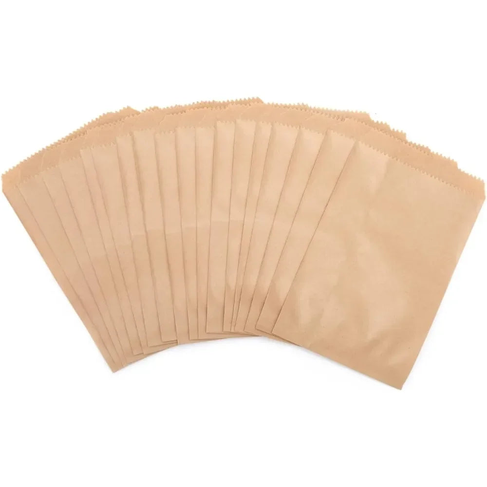 10x15cm,8x15cm,13x18cm, 4X6 Inch 50 pcs  Kraft Paper Flat Favor Bag Small Paper Bags for Packaging Party Christmas