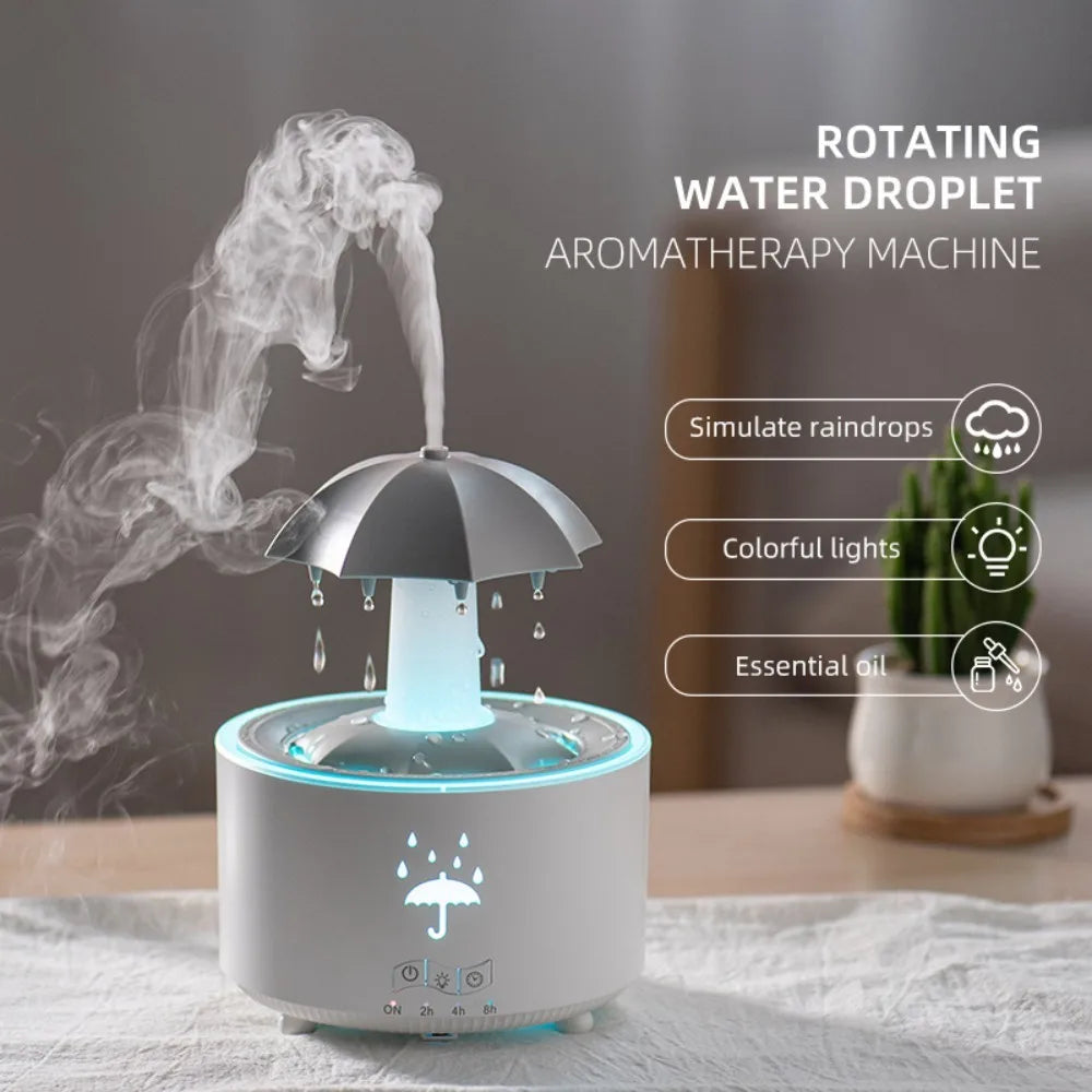 Water Drop Shape Rotating Umbrella Aroma Diffuser