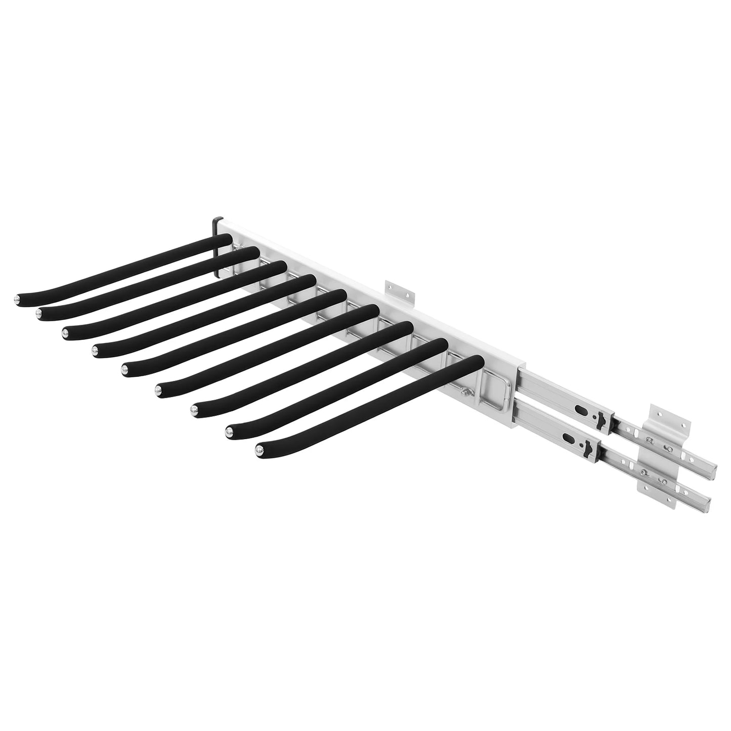 9 Arms Pull Out Trousers Rack Wardrobe Pants Organizer Retractable Closet Pants Hanger Right Left Side Mount