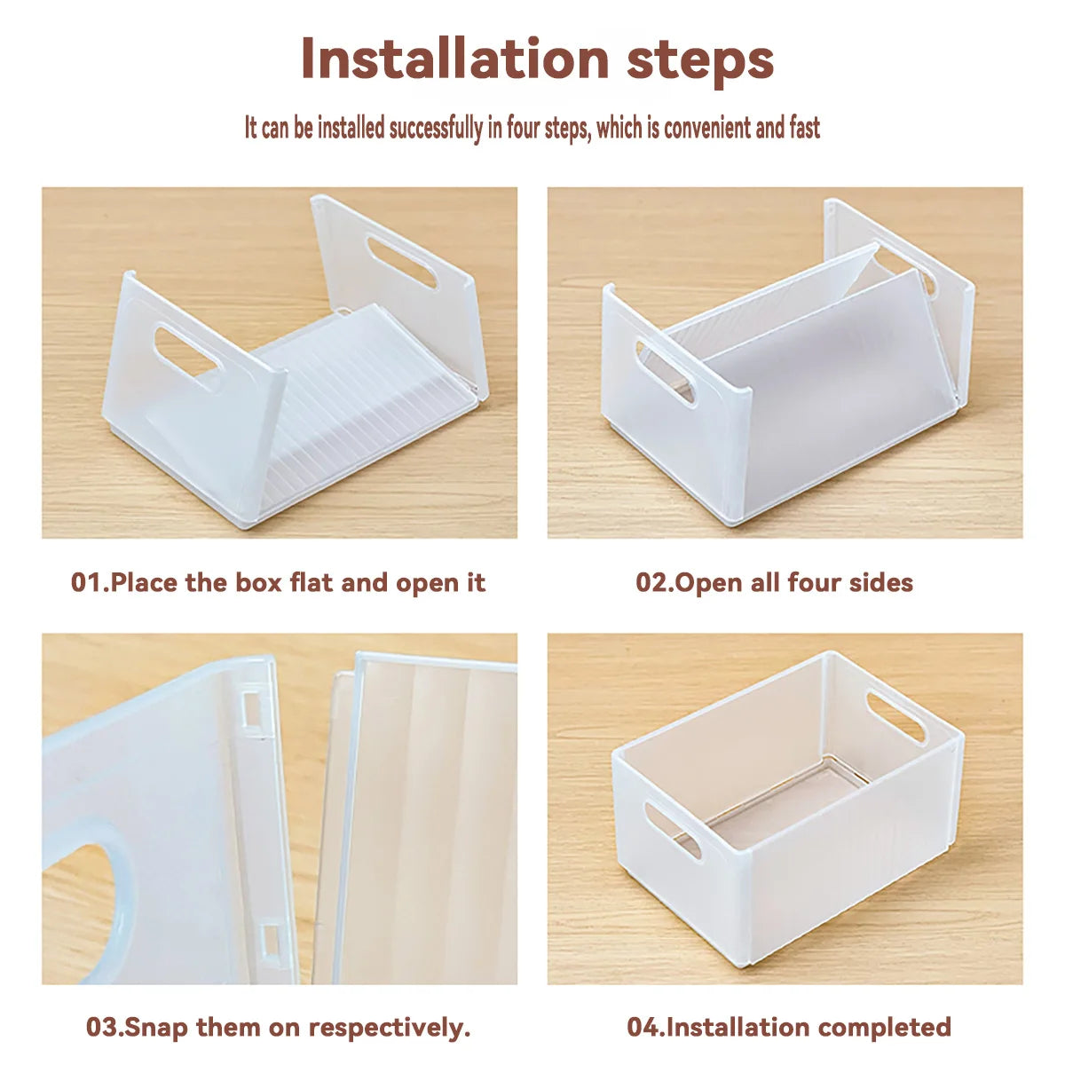WORTHBUY Plastic Folding Fridge Storage Box Pull-Out Fruit Vegetable Organizer Box Large Capacity Kitchen Storage Organization