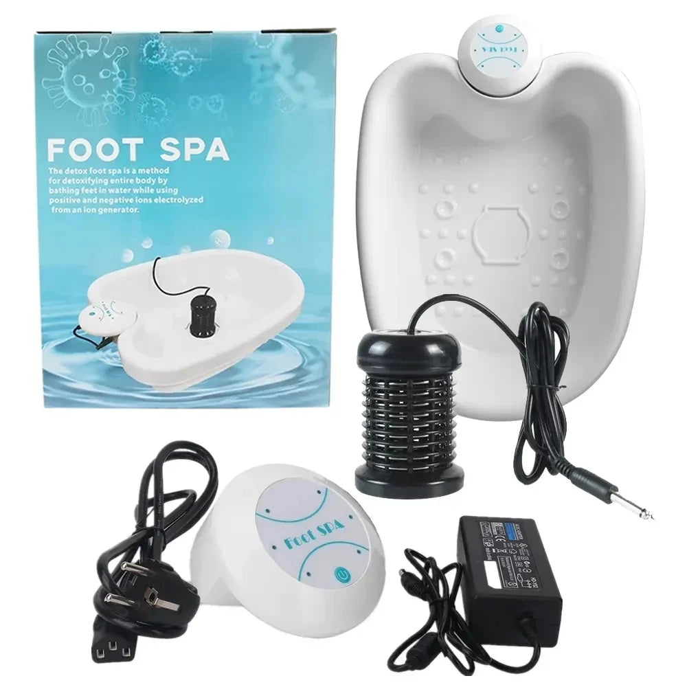Detox Ionic FootBath Massage Machine Electric Foot Spa Bath Cleanse Massager Vibrating Care Arrays Aqua Health Therapy