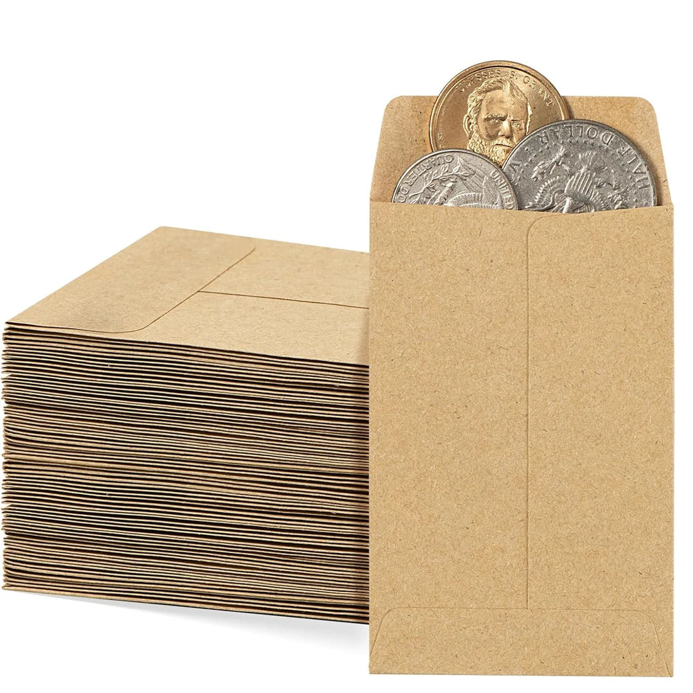 100/200pcs Seed Envelopes Bulk 6x10cm Seed Packets Envelopes Gift Small Paper Coin Envelopes Resealable Seed Organizer Storage